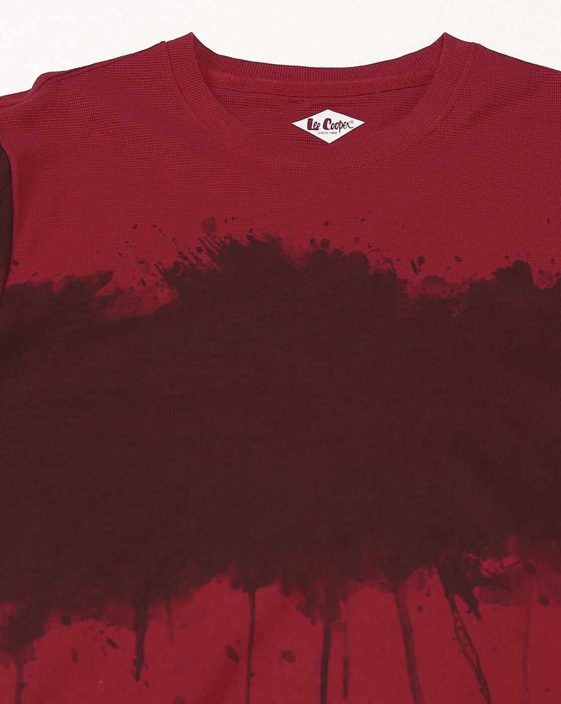 Lee Cooper | Men Tie & Dye Print Relaxed Fit Crew-Neck T-Shirt|4