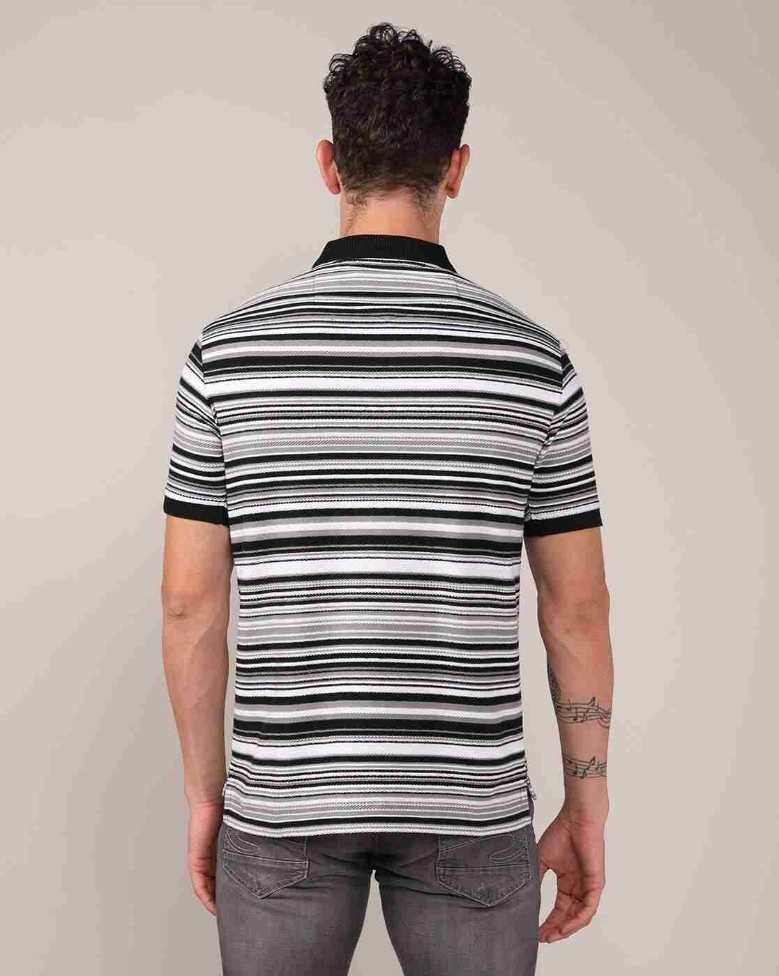 Lee Cooper | Men Striped Regular Fit Polo T-Shirt|2