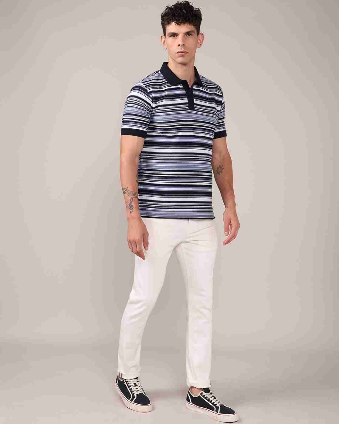 Lee Cooper | Men Striped Regular Fit Polo T-Shirt|3