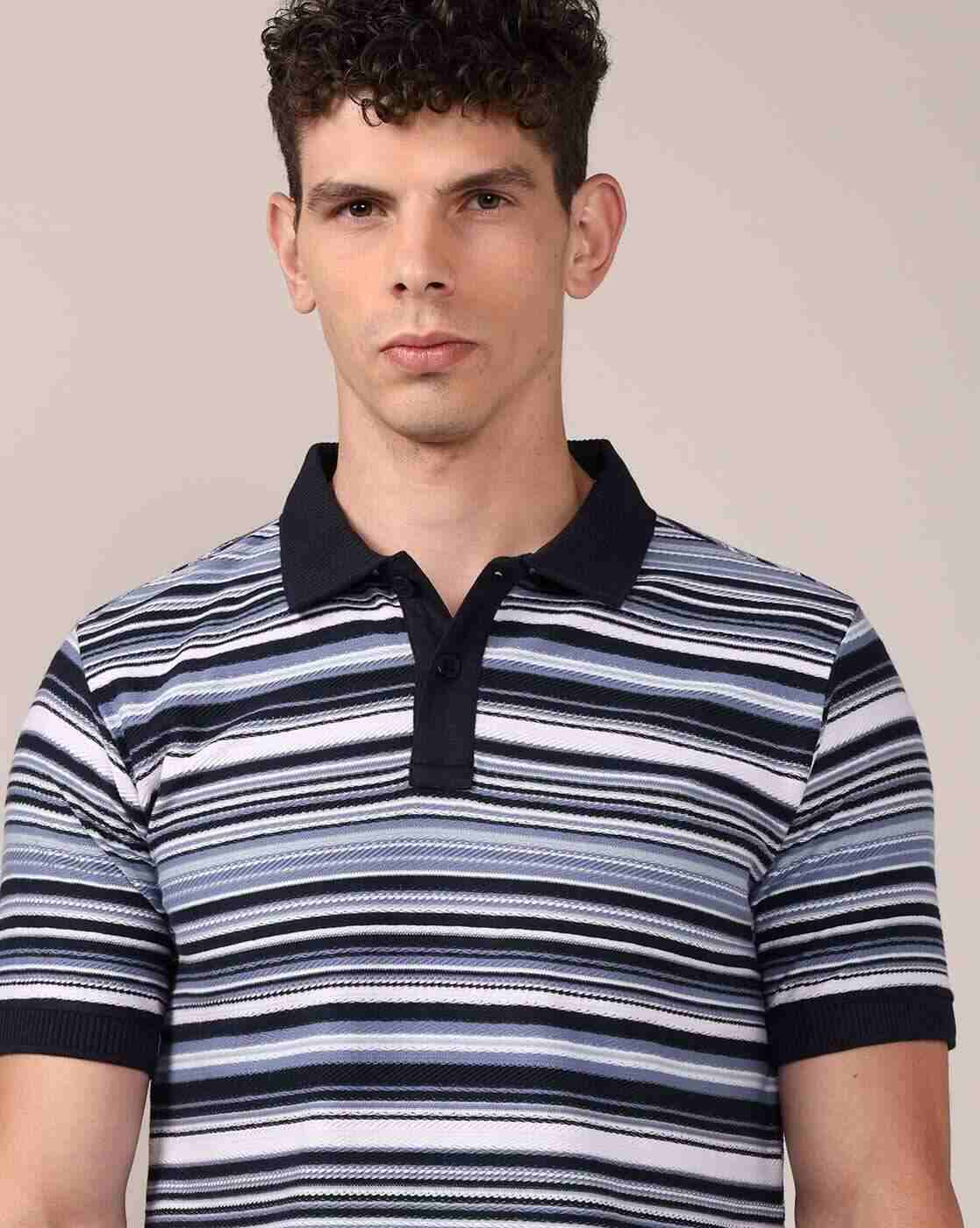 Lee Cooper | Men Striped Regular Fit Polo T-Shirt|4