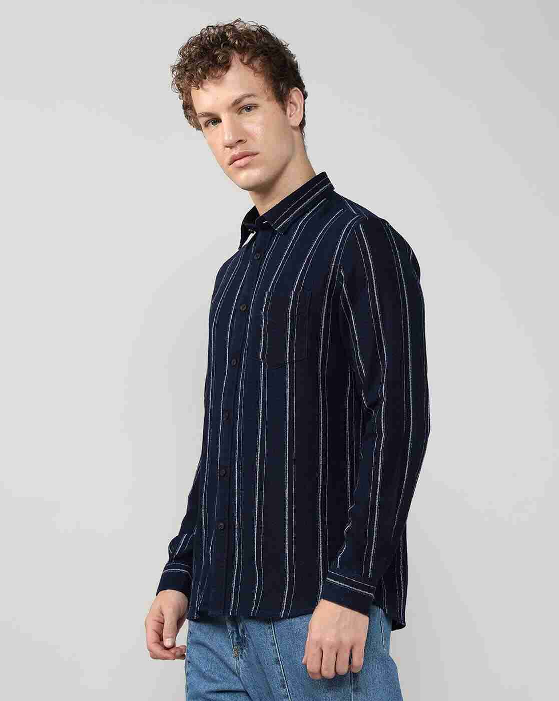 Lee Cooper | Men Striped Regular Fit Shirt|1