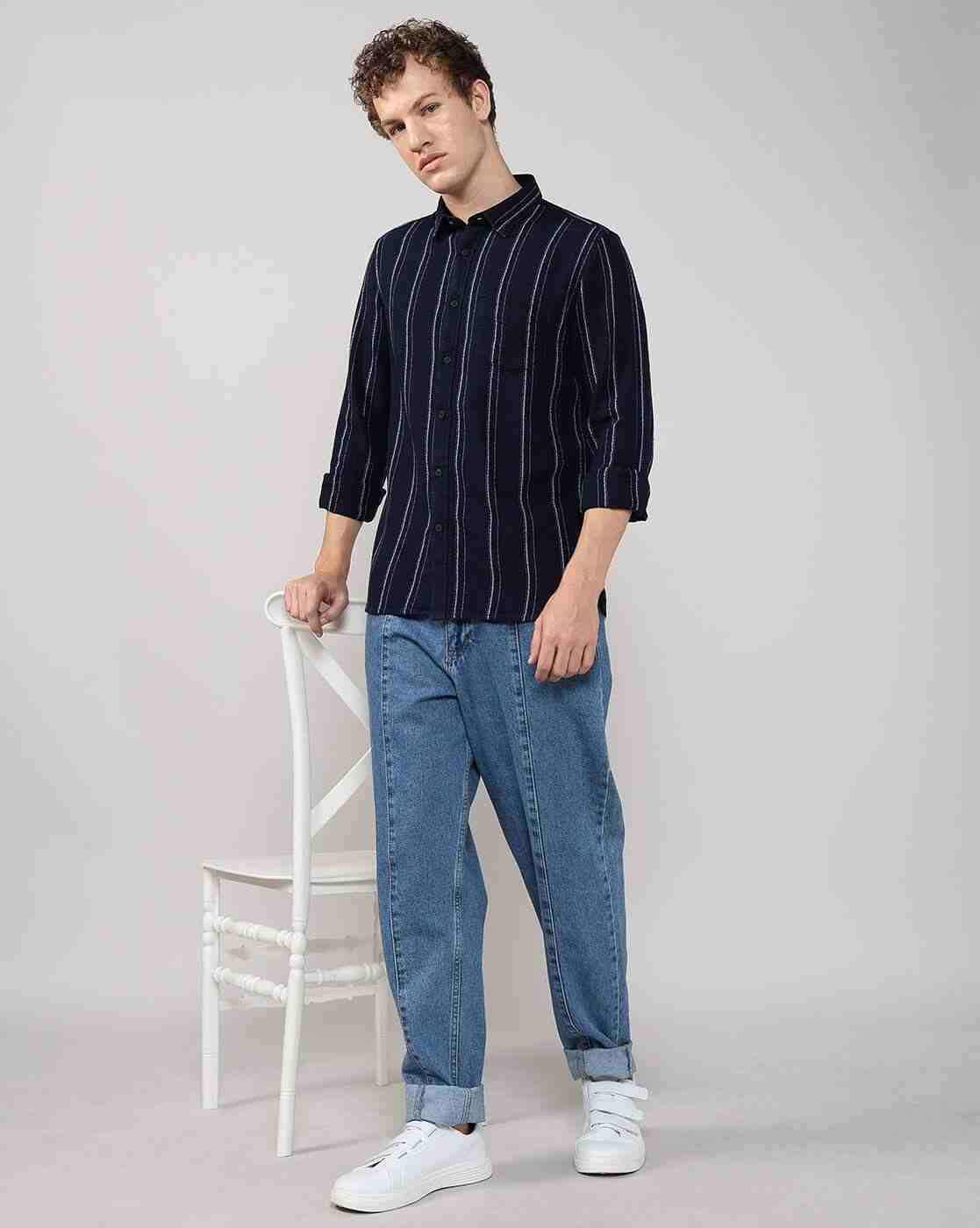 Lee Cooper | Men Striped Regular Fit Shirt|3