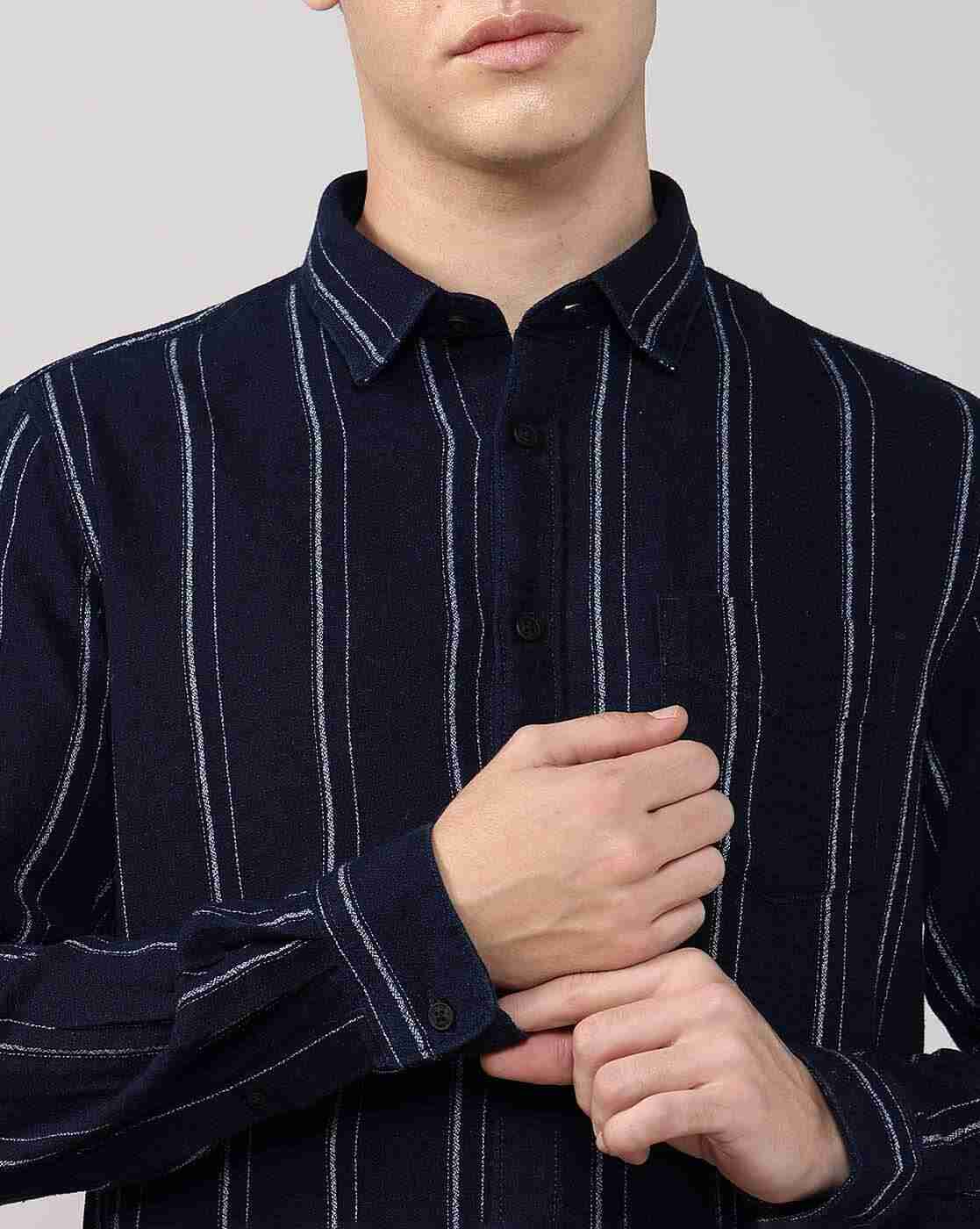 Lee Cooper | Men Striped Regular Fit Shirt|4