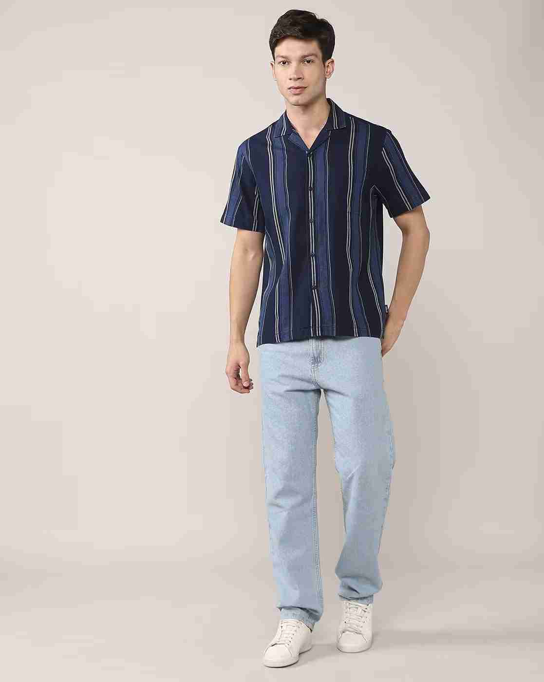 Lee Cooper | Men Striped Relaxed Fit Shirt with Patch Pocket|4