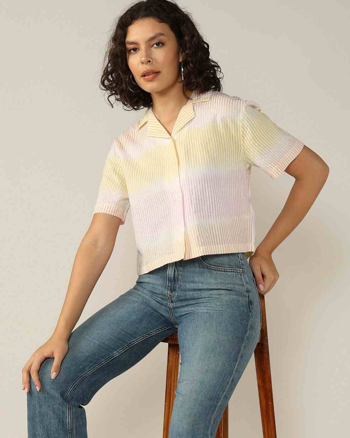 Lee Cooper | Women Striped Regular Fit Shirt|0