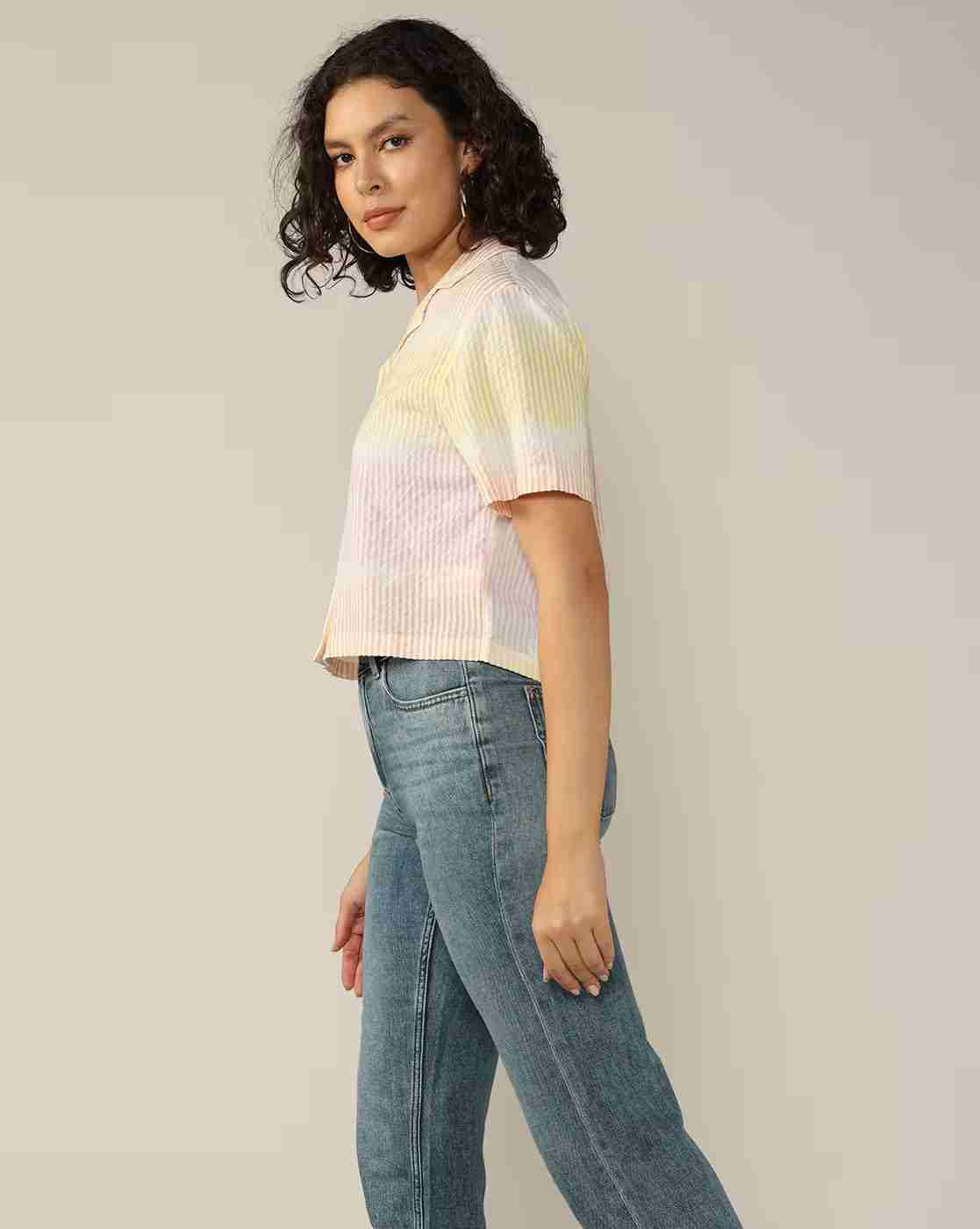 Lee Cooper | Women Striped Regular Fit Shirt|2