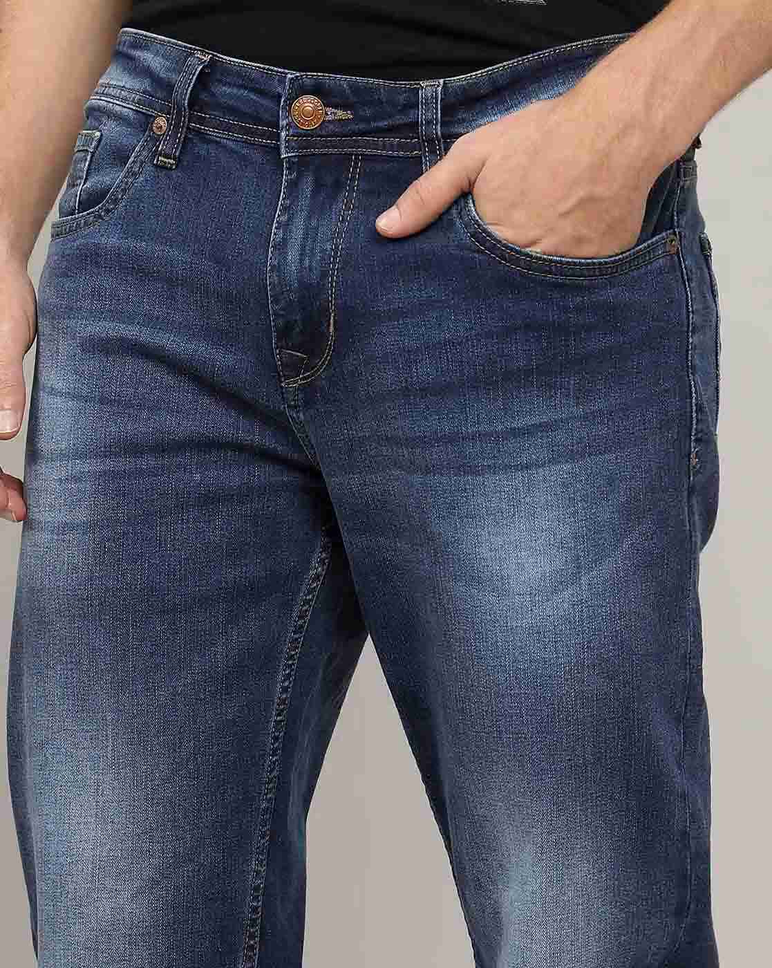 Lee Cooper | Men Mid-Wash Straight Jeans|4
