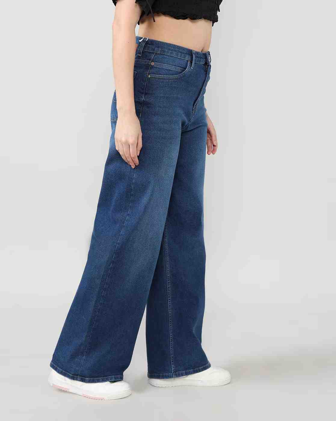 Lee Cooper | Women Wide Leg High-Rise Jeans|1