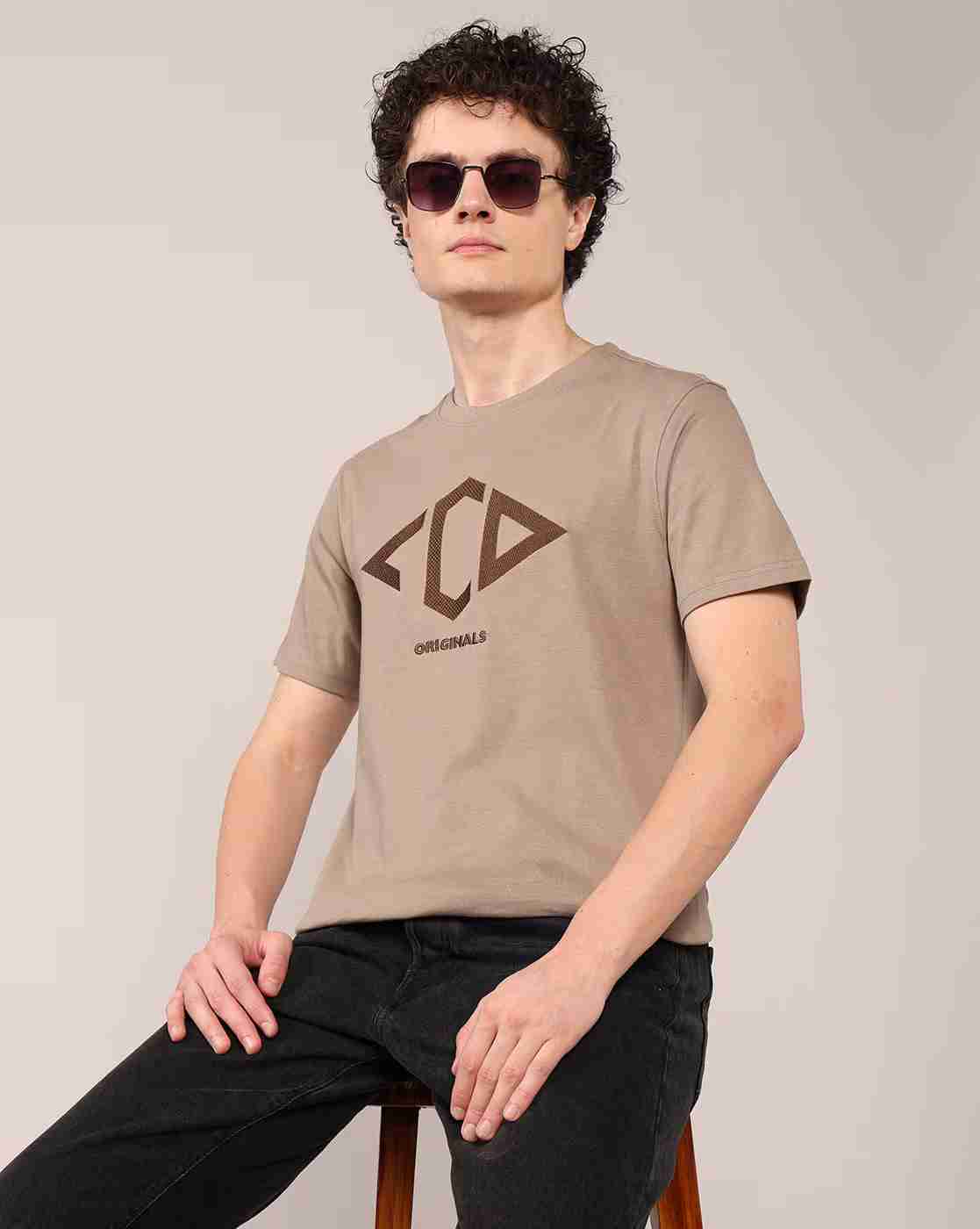 Lee Cooper | Men Logo Print Regular Fit Crew-Neck T-Shirt|0