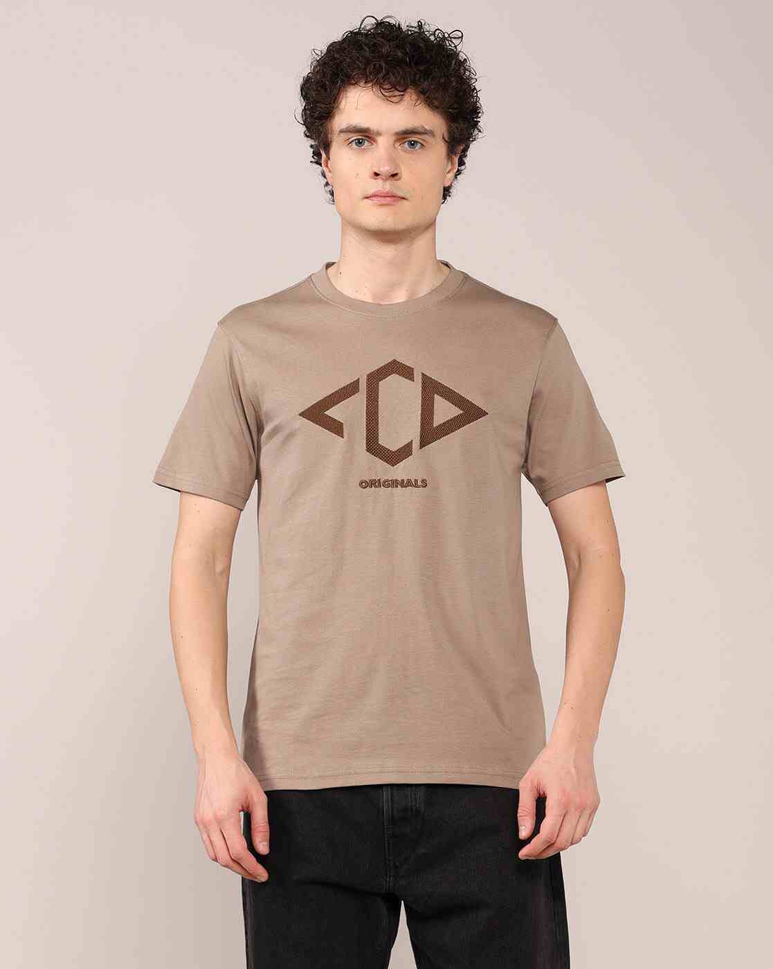 Lee Cooper | Men Logo Print Regular Fit Crew-Neck T-Shirt|1