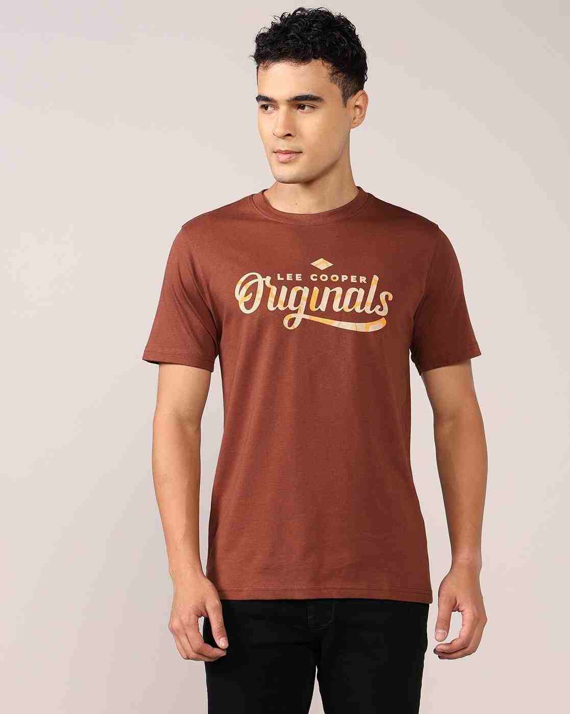 Lee Cooper | Men Logo Print Regular Fit Crew-Neck T-Shirt|1