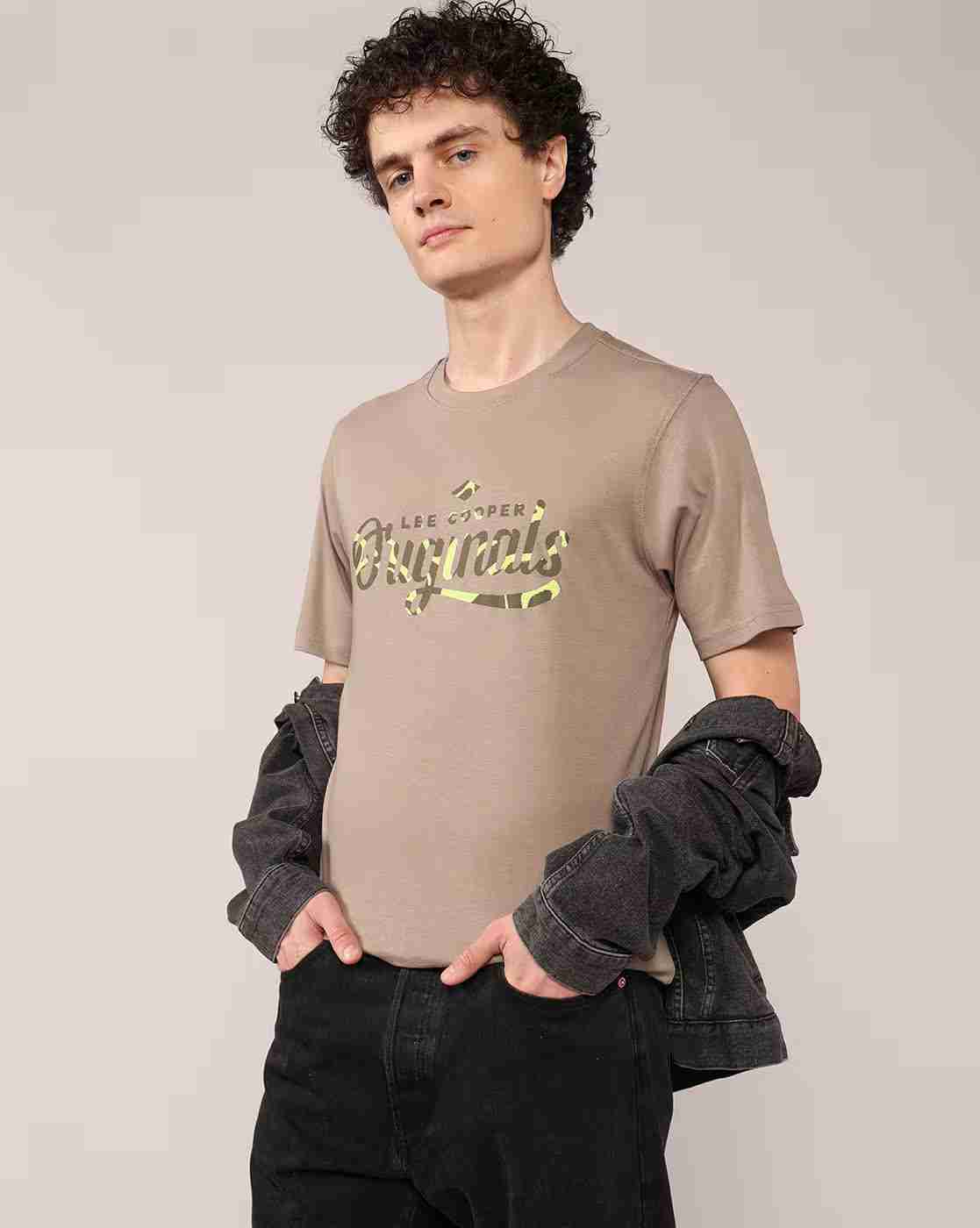 Men Logo Print Regular Fit Crew-Neck T-Shirt