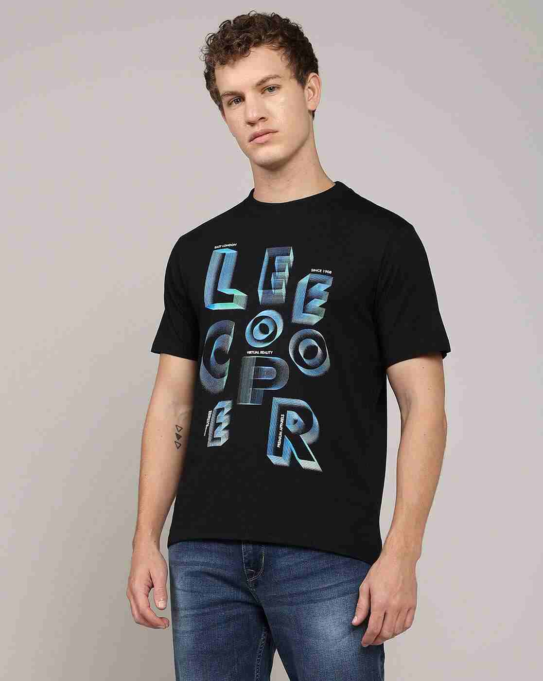 Lee Cooper | Men Logo Print Regular Fit Crew-Neck T-Shirt|1