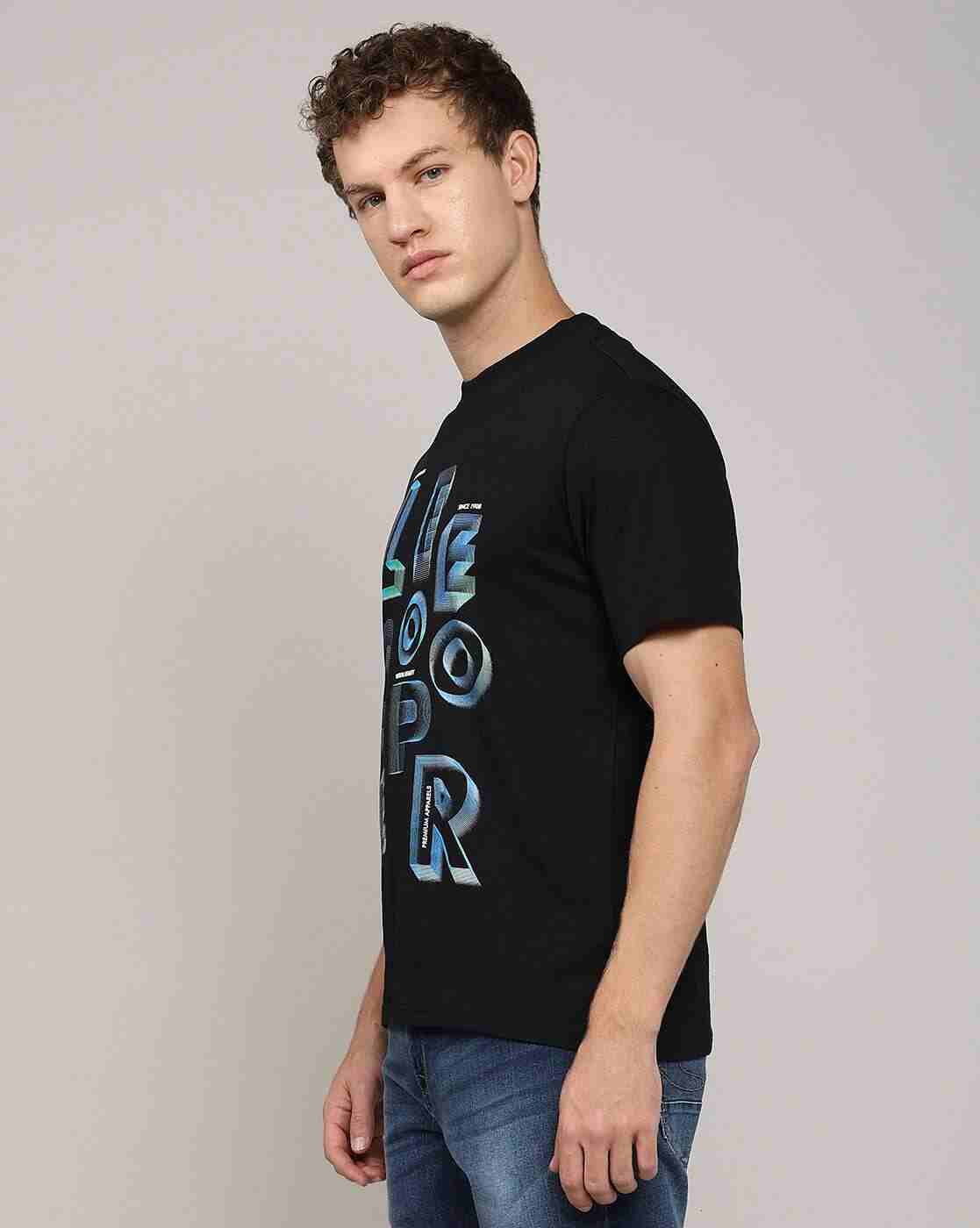 Lee Cooper | Men Logo Print Regular Fit Crew-Neck T-Shirt|2