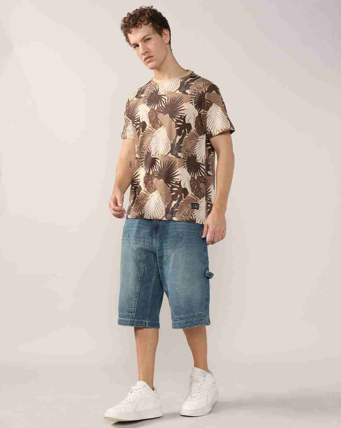 Lee Cooper | Men Leaf Print Relaxed Fit Crew-Neck T-Shirt|4