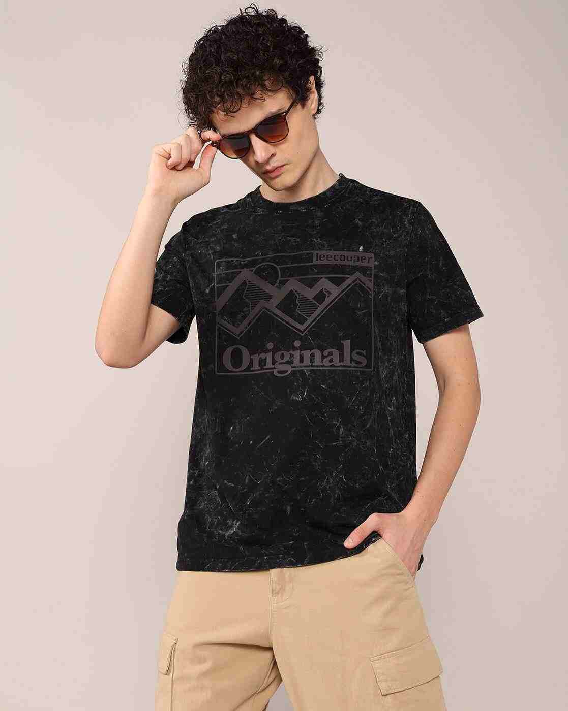 Men Graphic Print Relaxed Fit Crew-Neck T-Shirt