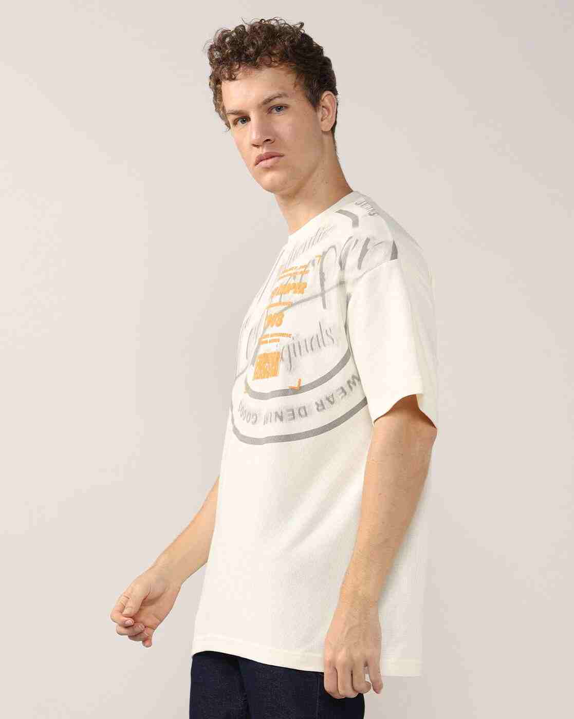 Lee Cooper | Men Brand Print Oversized Fit Crew-Neck T-Shirt