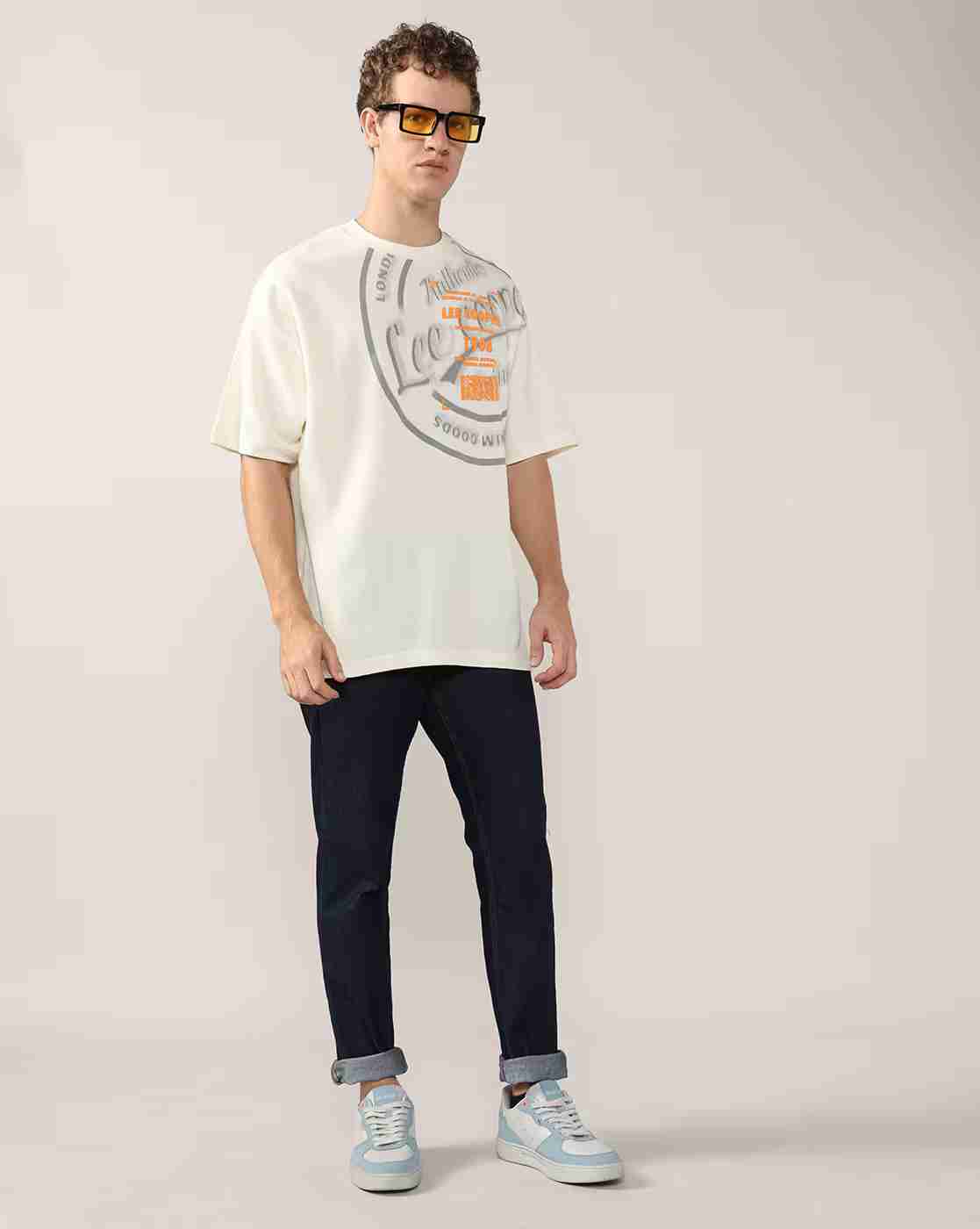 Lee Cooper | Men Brand Print Oversized Fit Crew-Neck T-Shirt|3