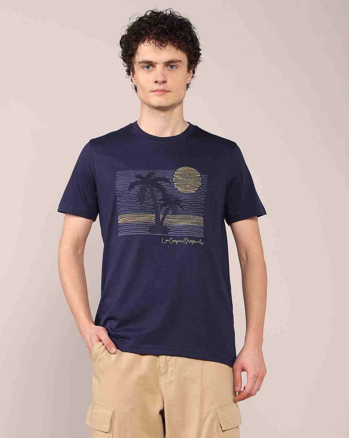 Lee Cooper | Men Tropical Print Relaxed Fit Crew-Neck T-Shirt|1