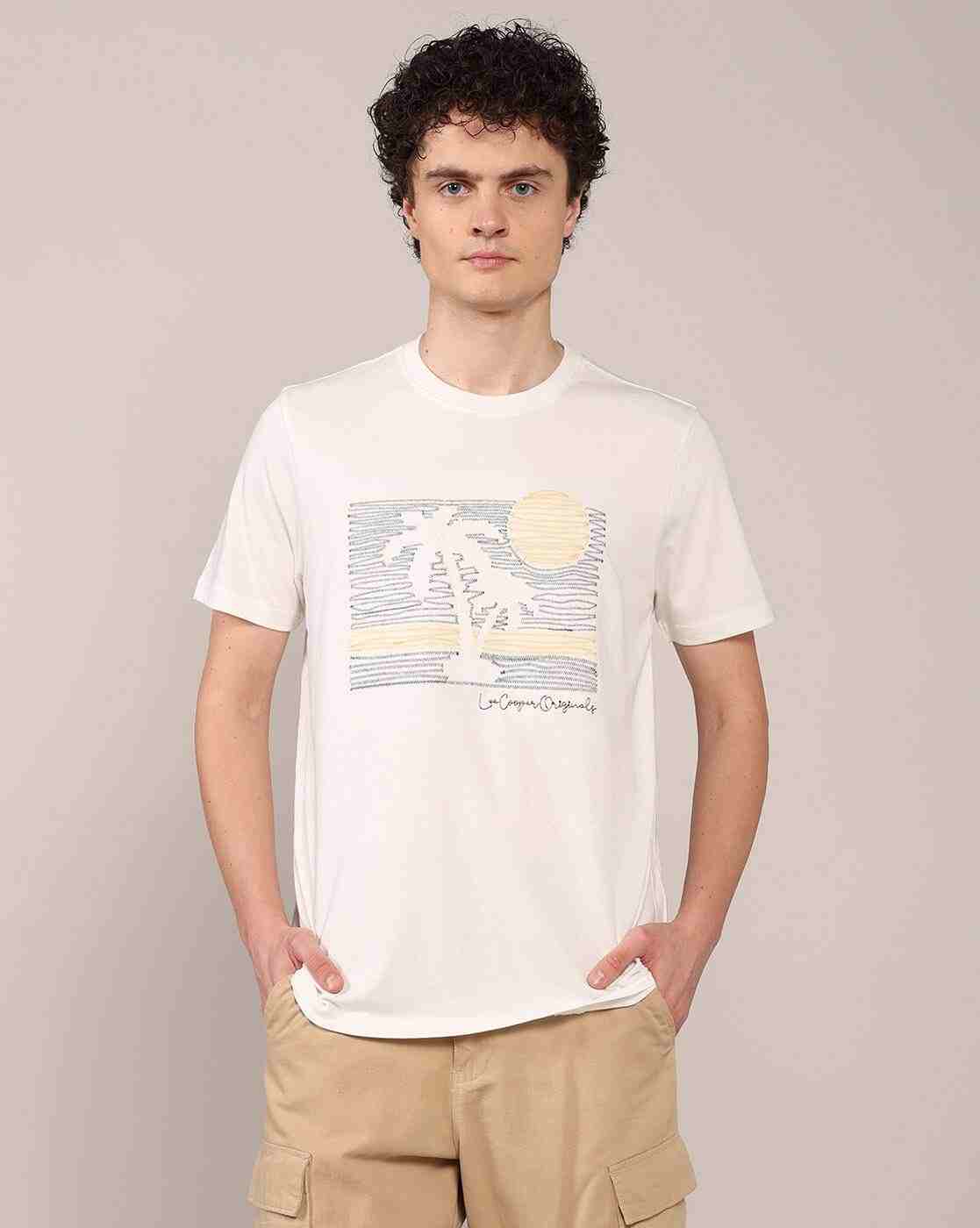 Lee Cooper | Men Tropical Print Relaxed Fit Crew-Neck T-Shirt|1