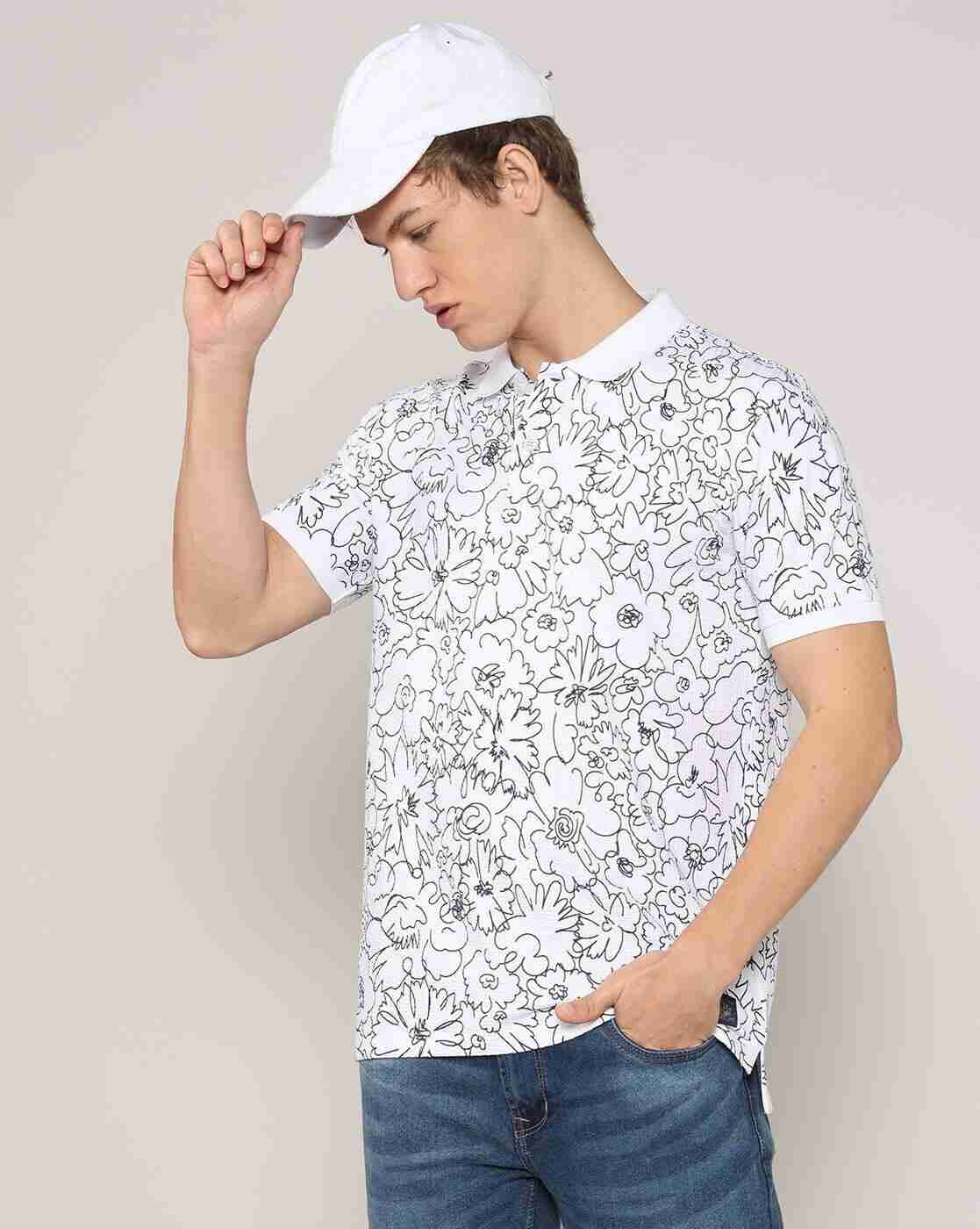 Men All-Over Floral Print Regular Fit Polo T-Shirt
