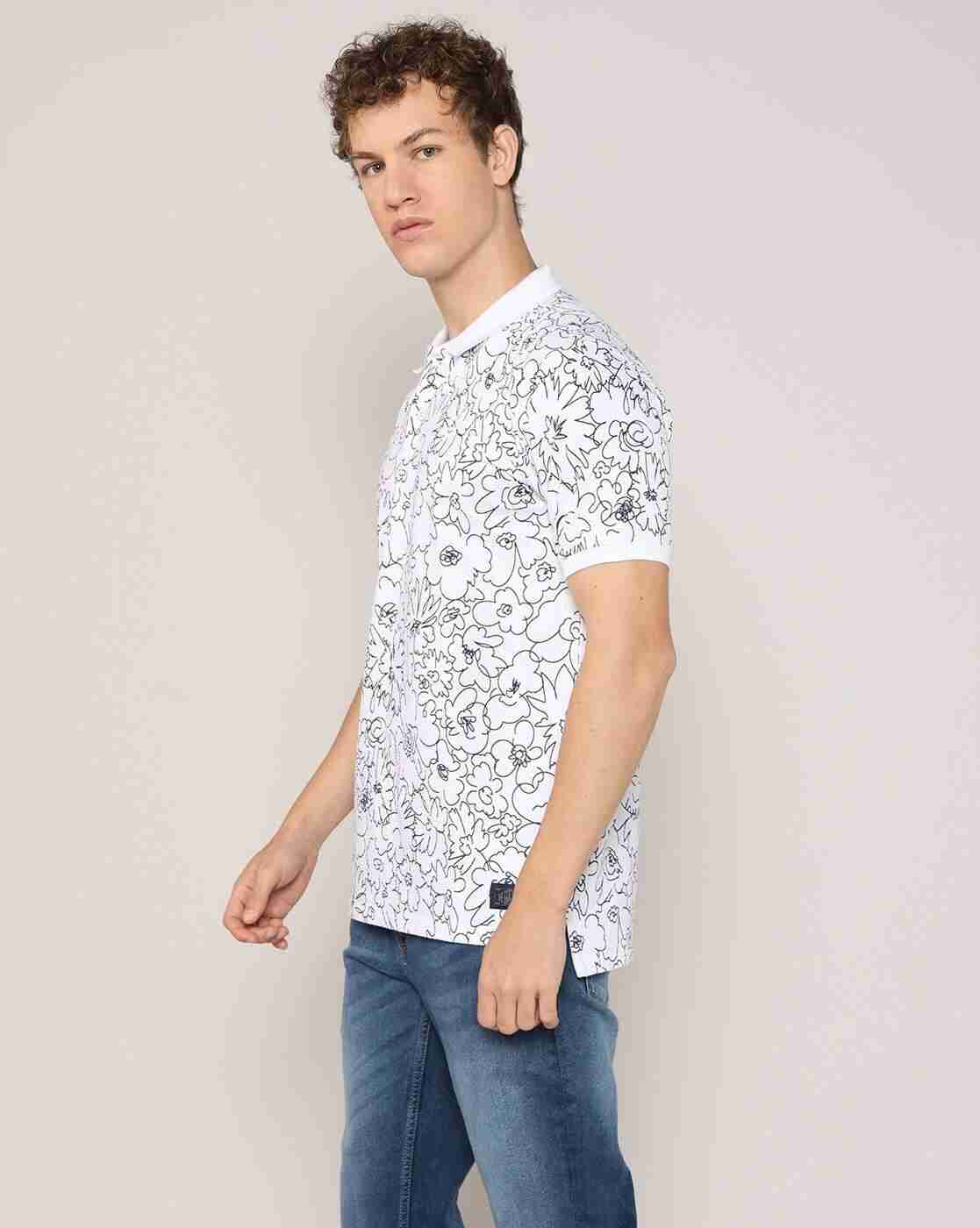 Lee Cooper | Men All-Over Floral Print Regular Fit Polo T-Shirt