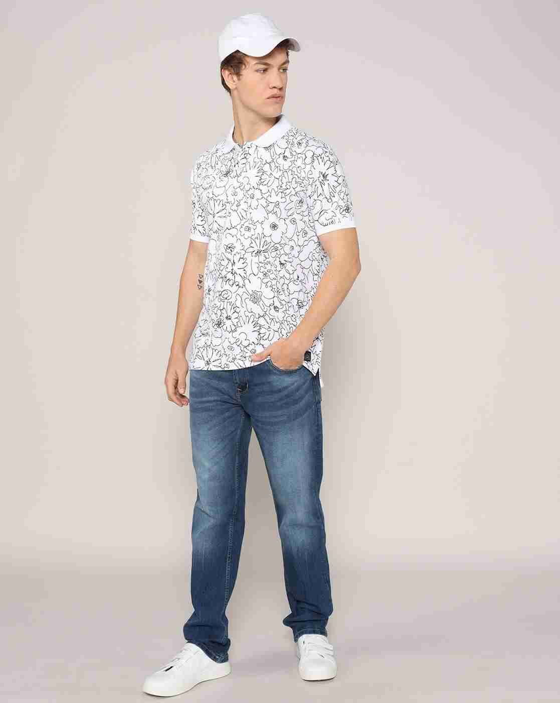 Lee Cooper | Men All-Over Floral Print Regular Fit Polo T-Shirt|4