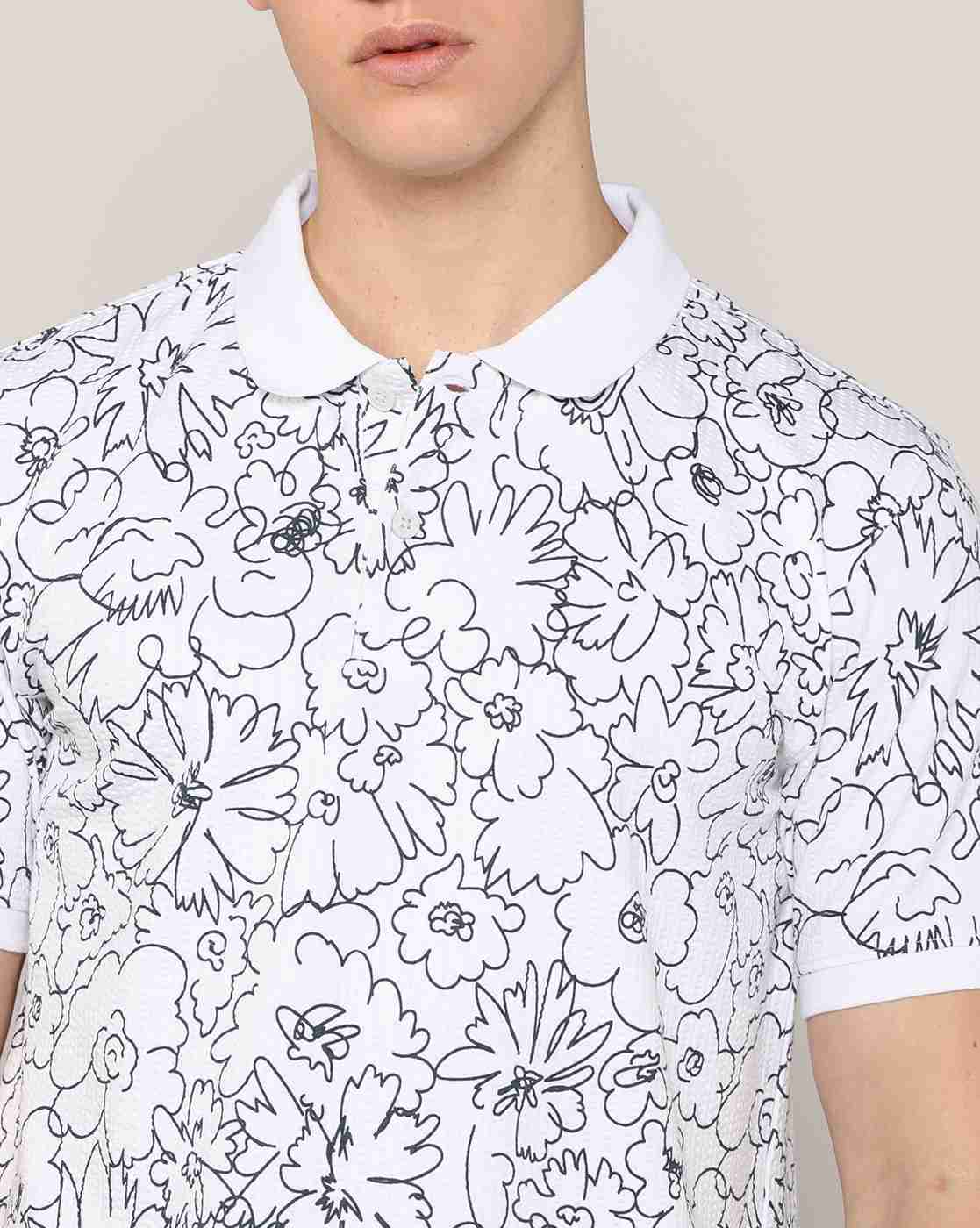 Lee Cooper | Men All-Over Floral Print Regular Fit Polo T-Shirt|5