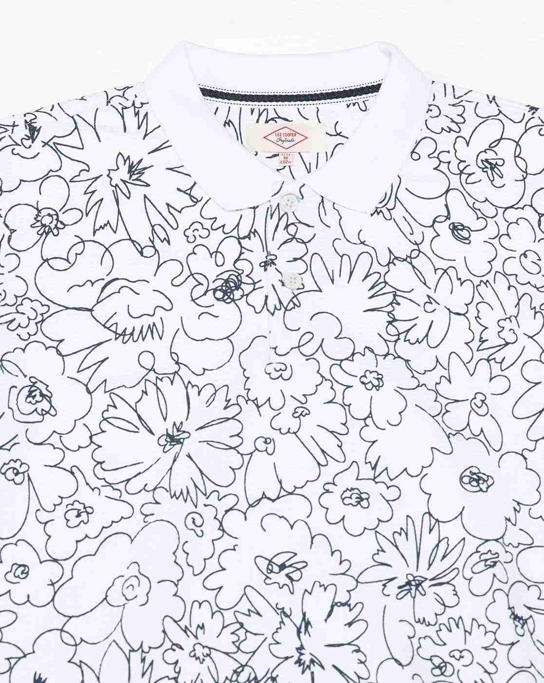 Lee Cooper | Men All-Over Floral Print Regular Fit Polo T-Shirt|6