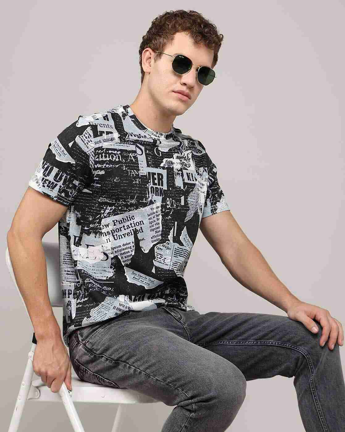 Lee Cooper | Men Typographic Print Regular Fit Crew-Neck T-Shirt|0