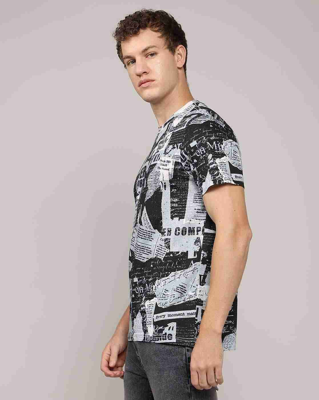 Lee Cooper | Men Typographic Print Regular Fit Crew-Neck T-Shirt|1