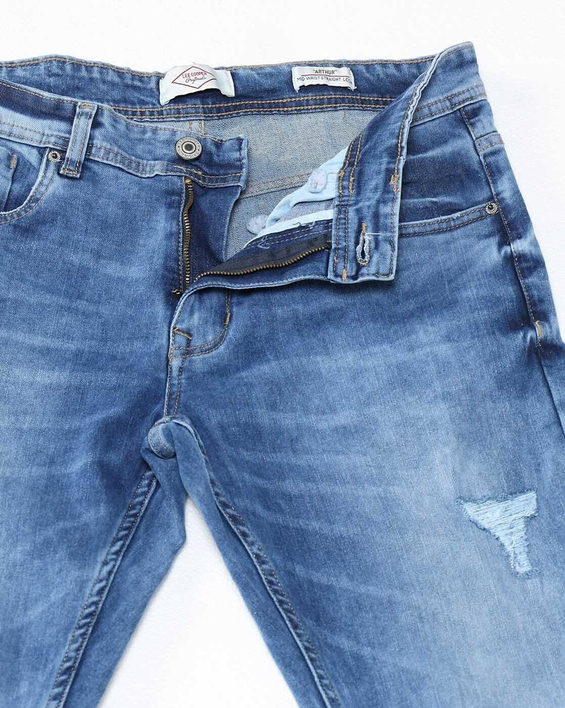 Lee Cooper | Men Straight Fit Mid-Waist Jeans|5
