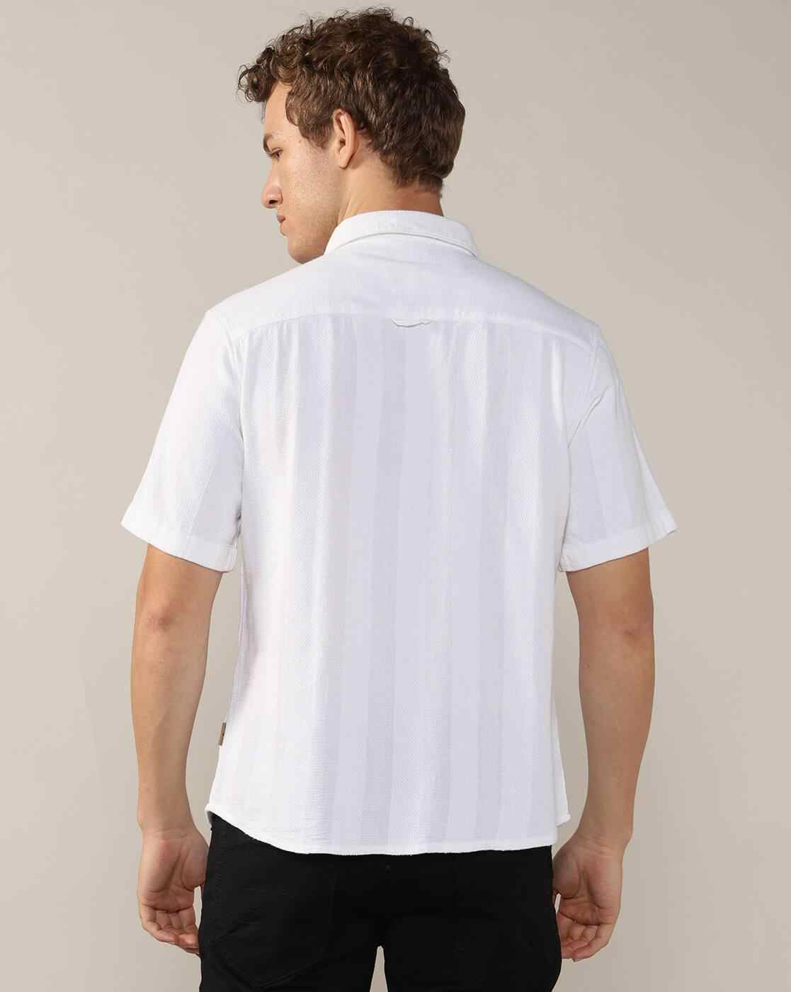 Men Self-Striped Resort Fit Shirt