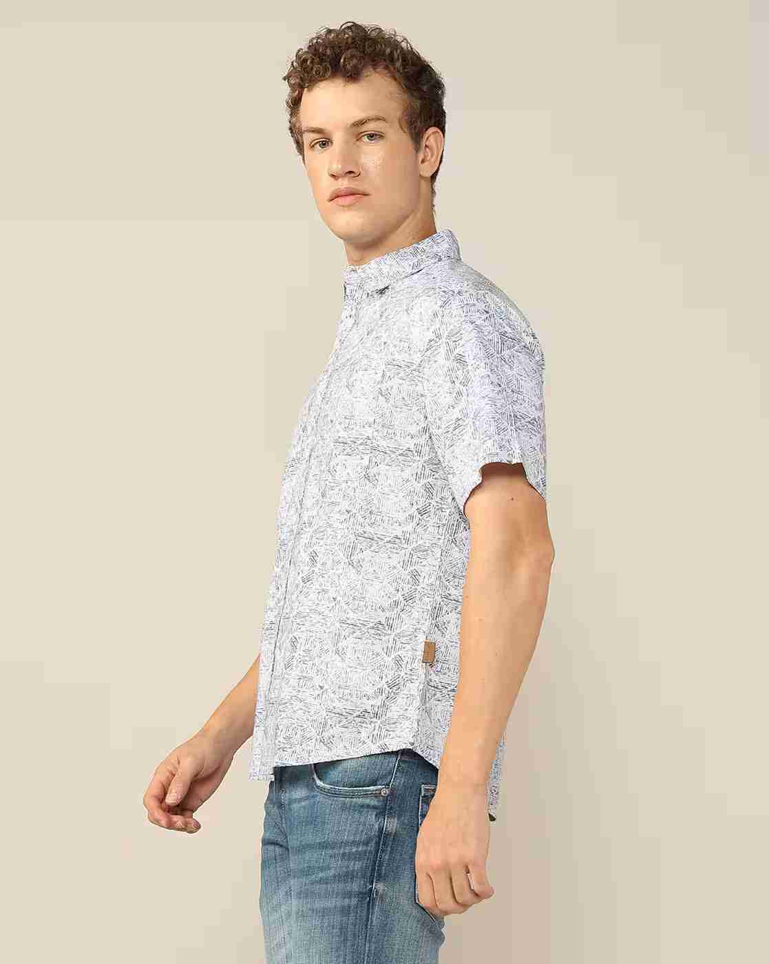 Lee Cooper | Men Geometric Print Resort Fit Shirt|1