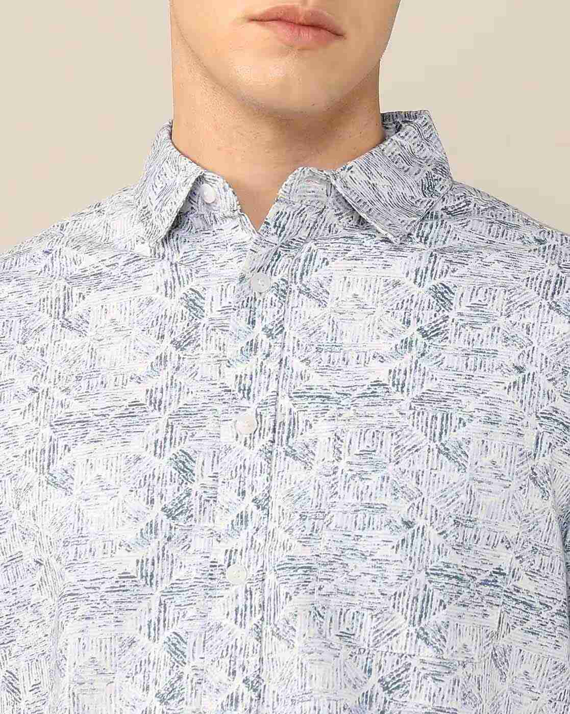Lee Cooper | Men Geometric Print Resort Fit Shirt|5