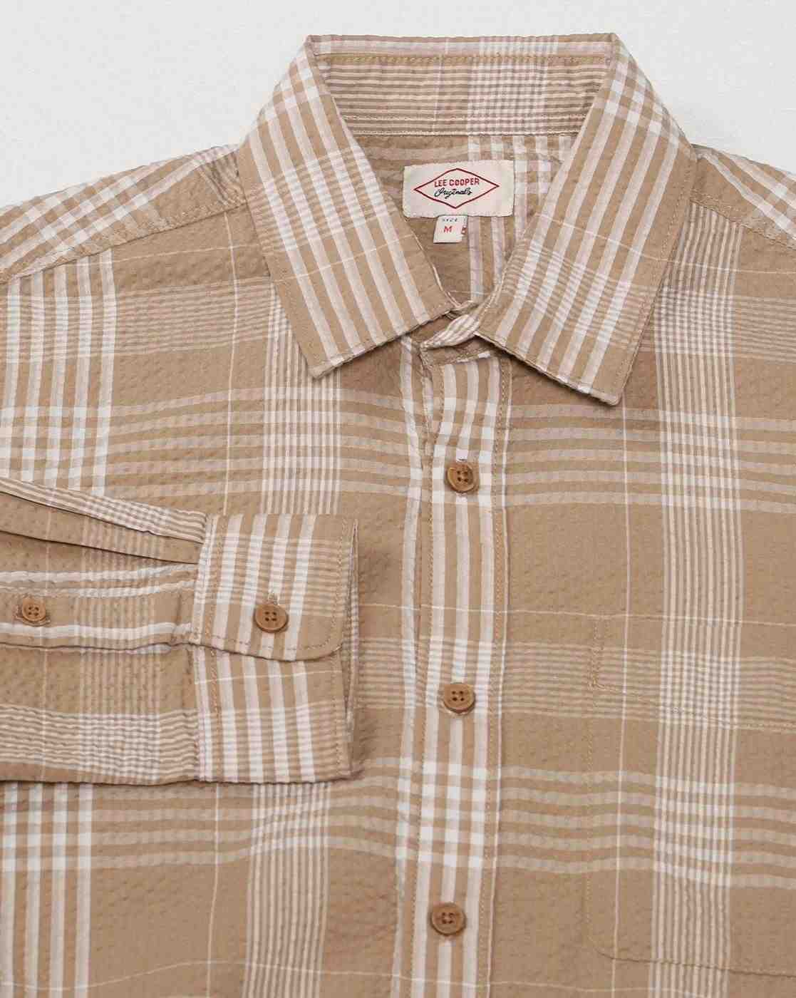 Lee Cooper | Men Checked Regular Fit Shirt with Patch Pocket|6