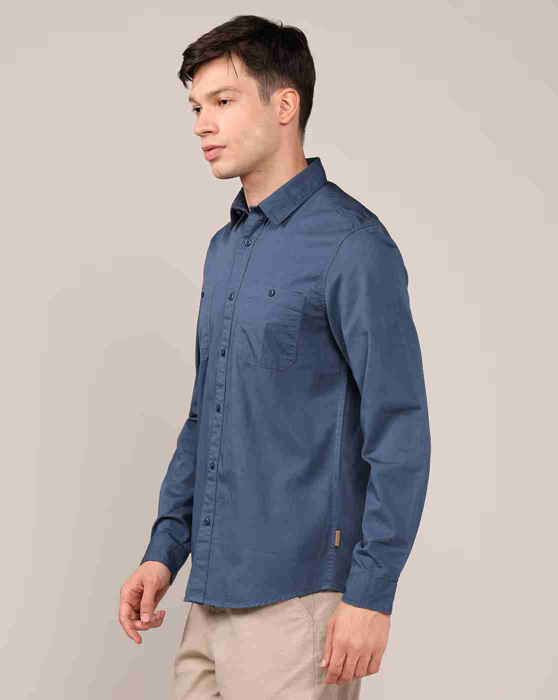 Lee Cooper | Men Regular Fit Shirt with Patch Pockets|2