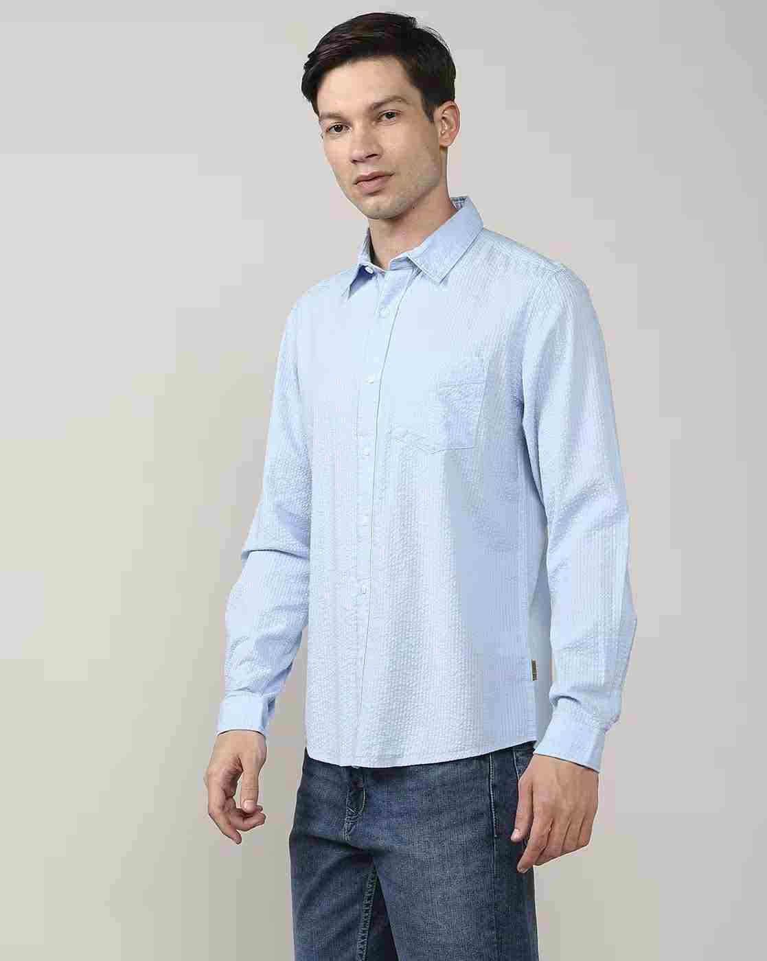 Lee Cooper | Men Patterned Regular Fit Shirt with Patch Pocket|1