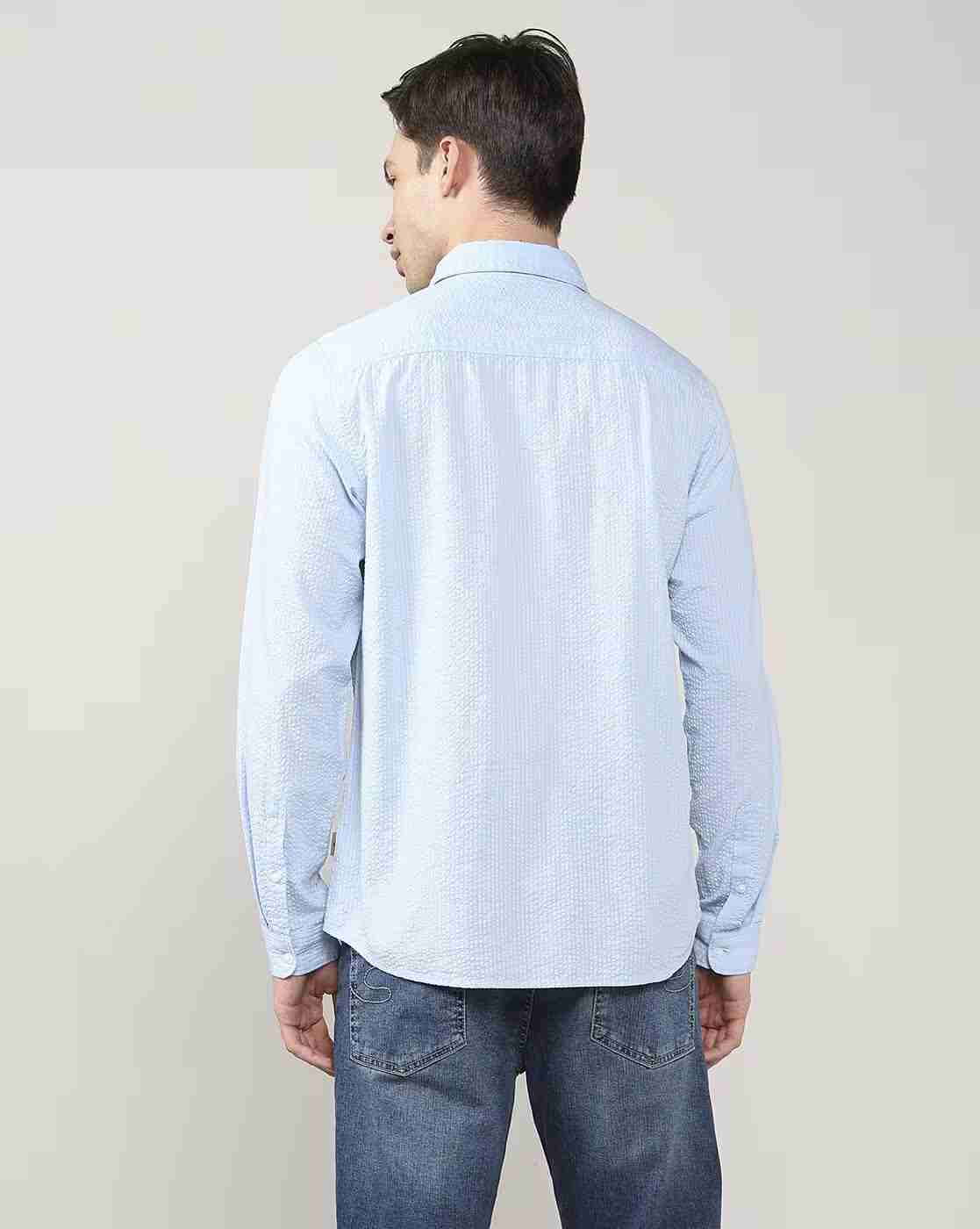 Lee Cooper | Men Patterned Regular Fit Shirt with Patch Pocket|2