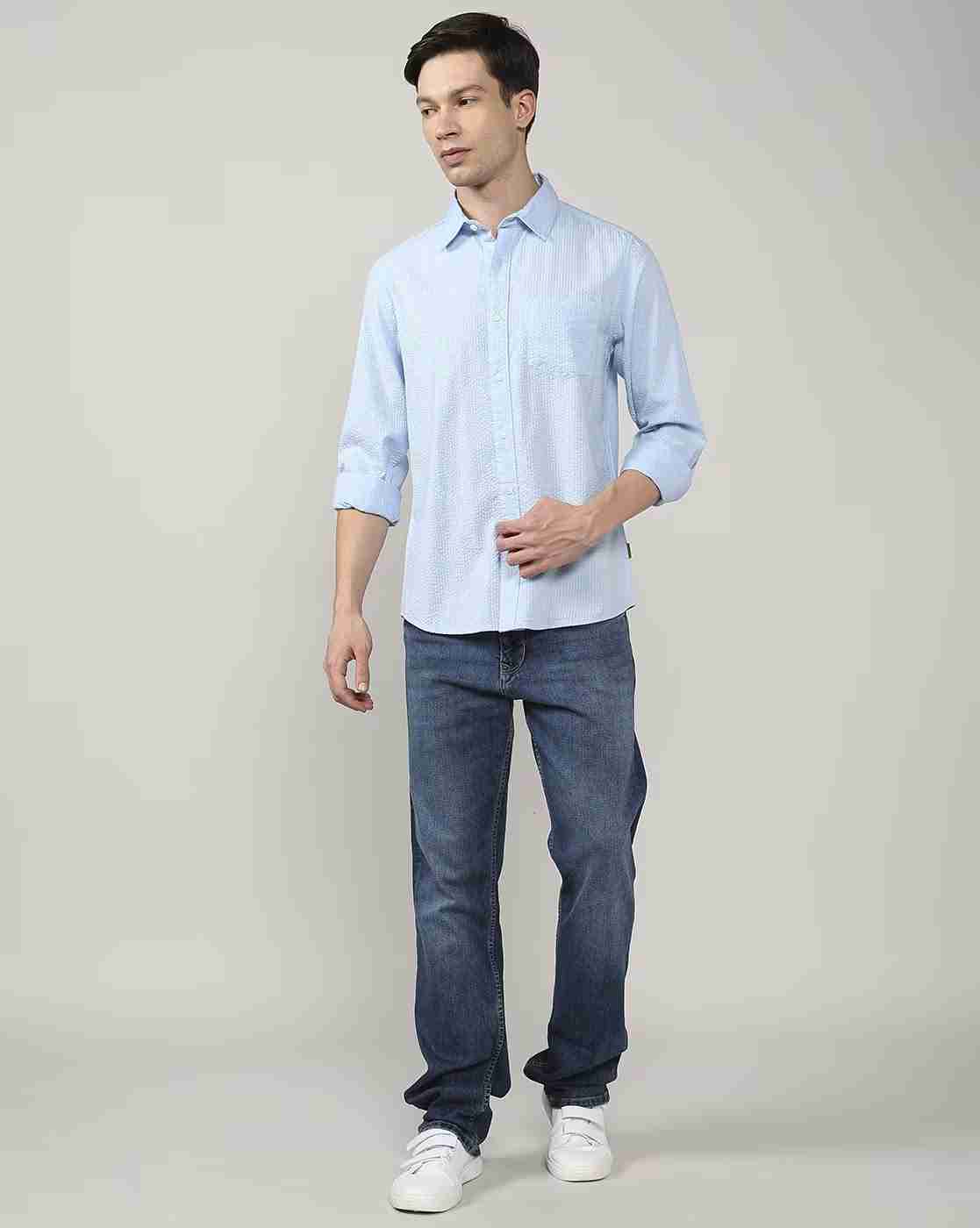 Lee Cooper | Men Patterned Regular Fit Shirt with Patch Pocket|3