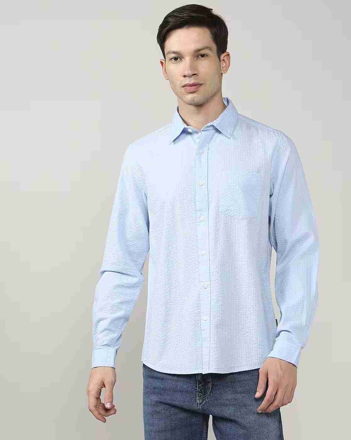 Lee Cooper | Men Patterned Regular Fit Shirt with Patch Pocket|4