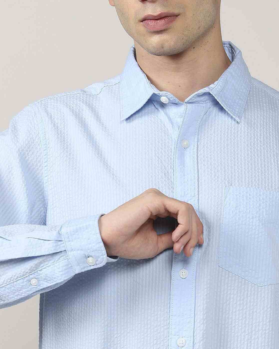 Lee Cooper | Men Patterned Regular Fit Shirt with Patch Pocket|5