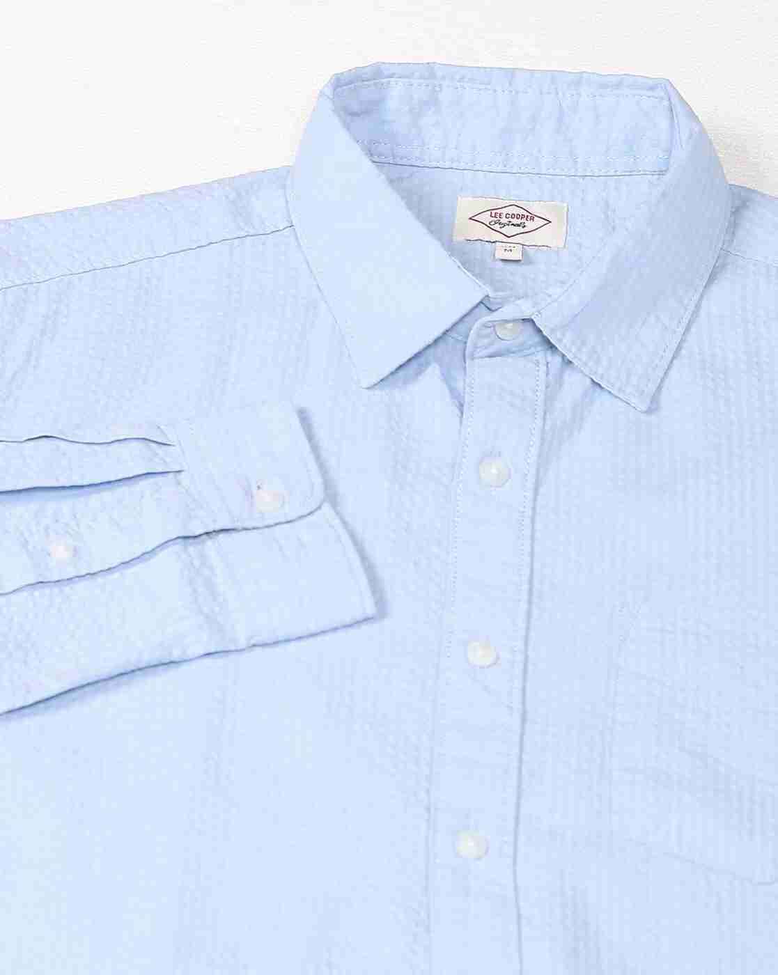 Lee Cooper | Men Patterned Regular Fit Shirt with Patch Pocket|6