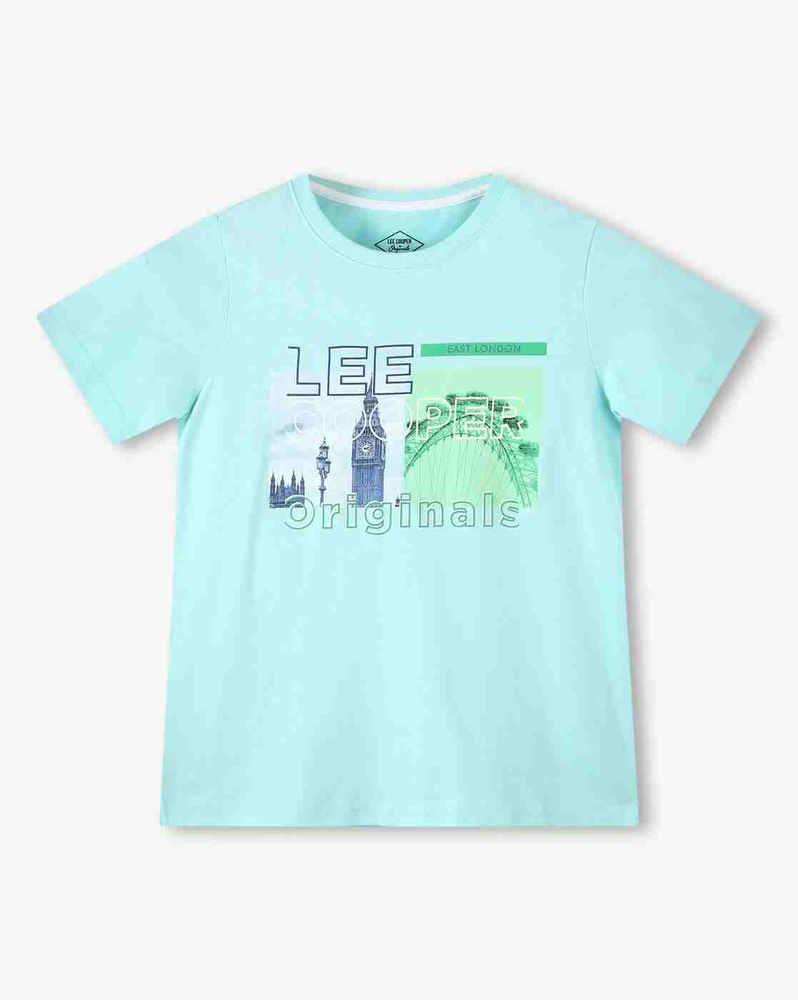 Boys Brand Print Regular Fit Round-Neck T-Shirt