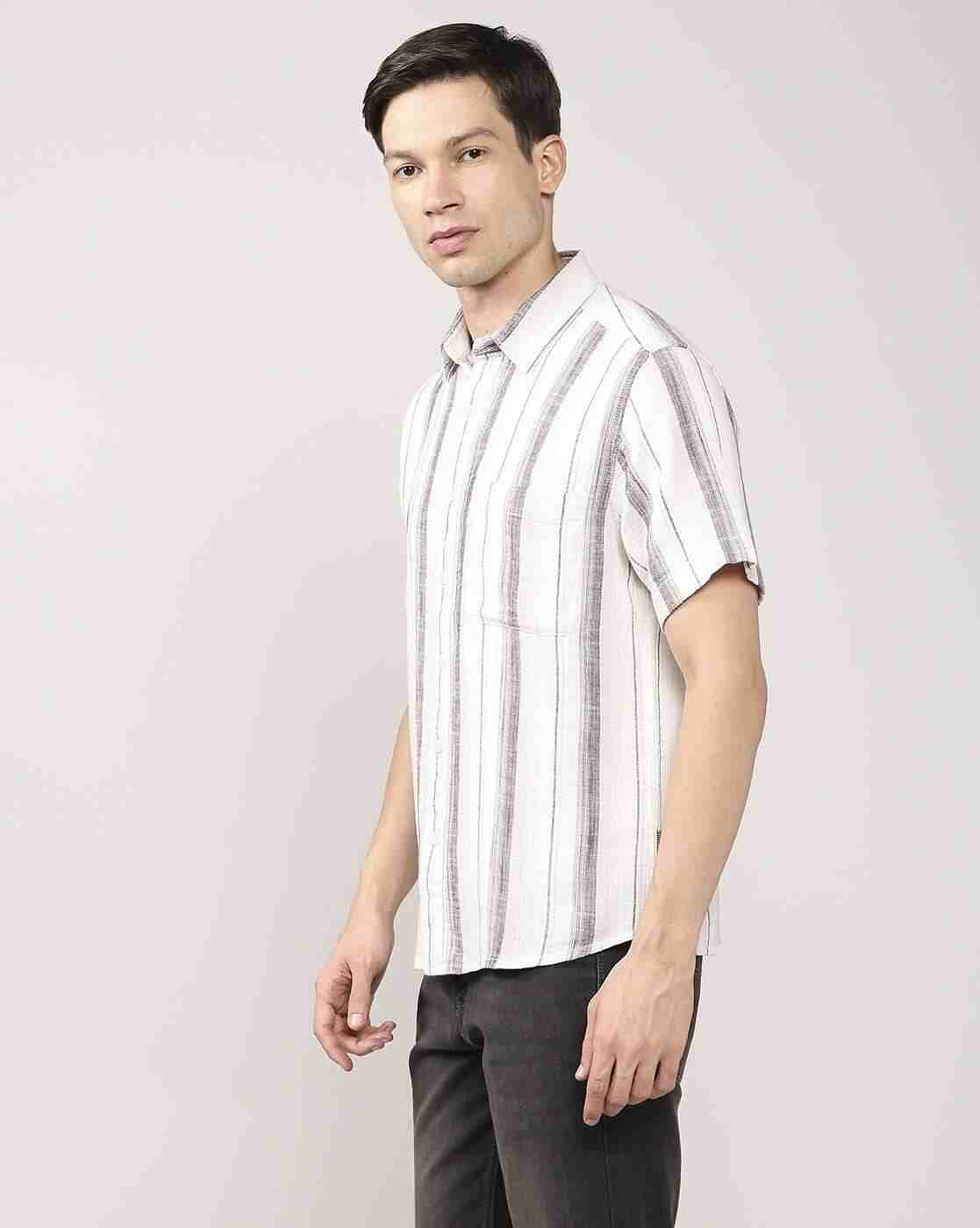 Lee Cooper | Men Striped Resort Regular Fit Shirt with Patch Pocket|1
