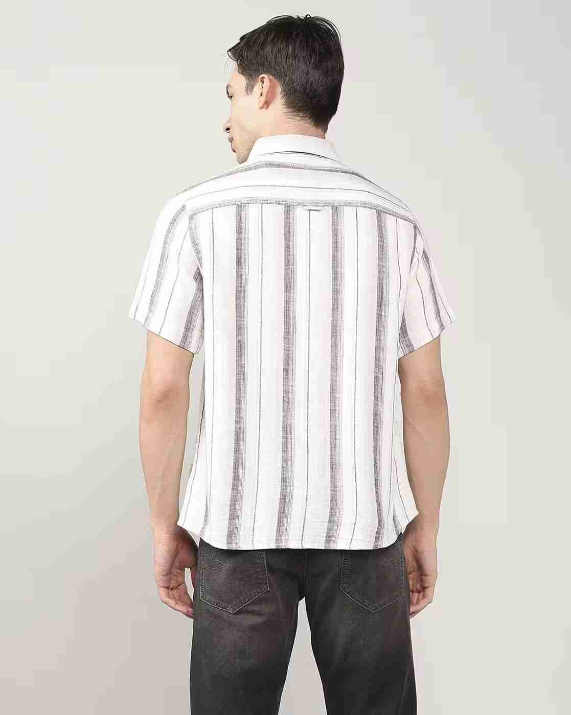 Lee Cooper | Men Striped Resort Regular Fit Shirt with Patch Pocket|2