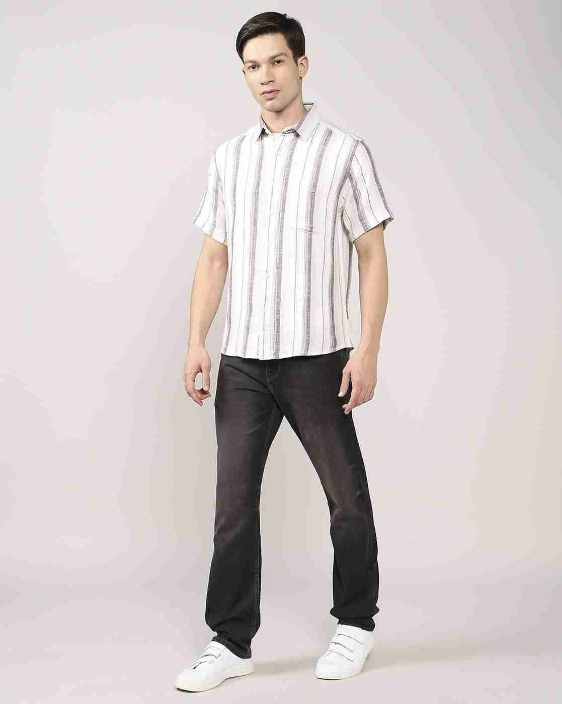 Lee Cooper | Men Striped Resort Regular Fit Shirt with Patch Pocket|3