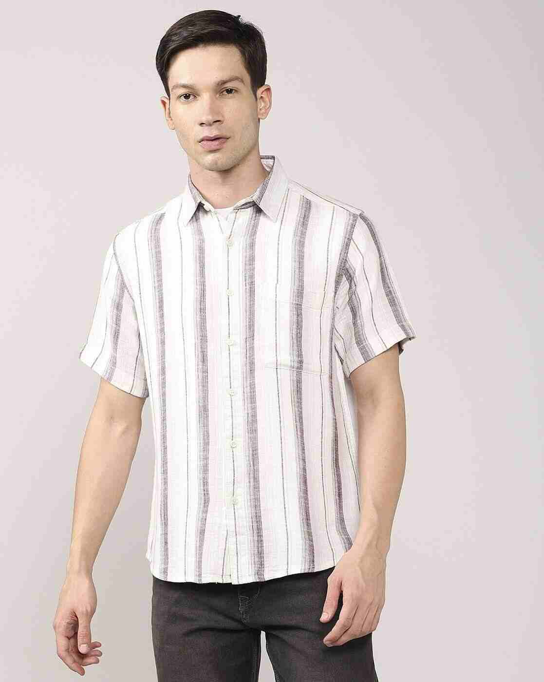 Lee Cooper | Men Striped Resort Regular Fit Shirt with Patch Pocket|4