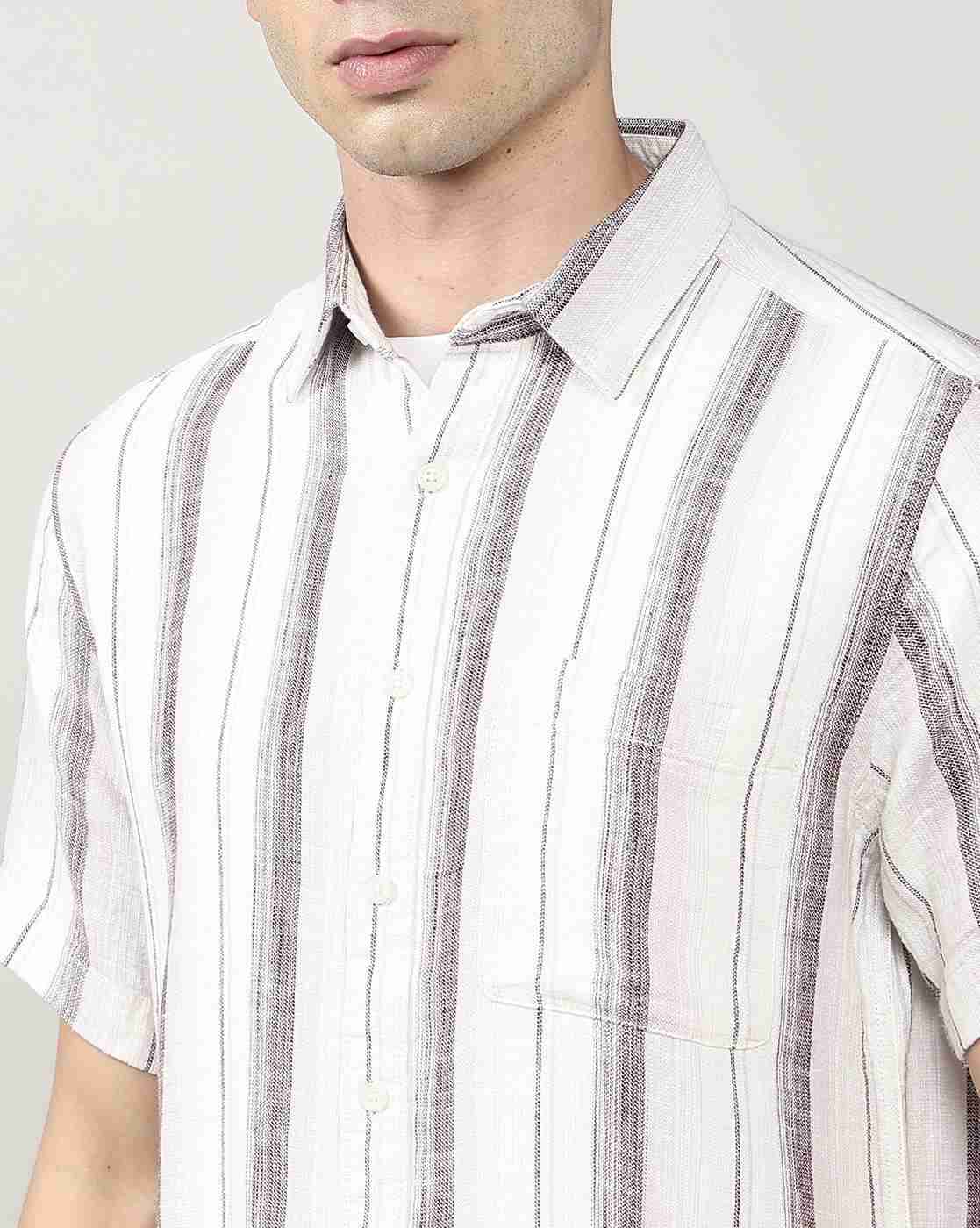 Lee Cooper | Men Striped Resort Regular Fit Shirt with Patch Pocket|5