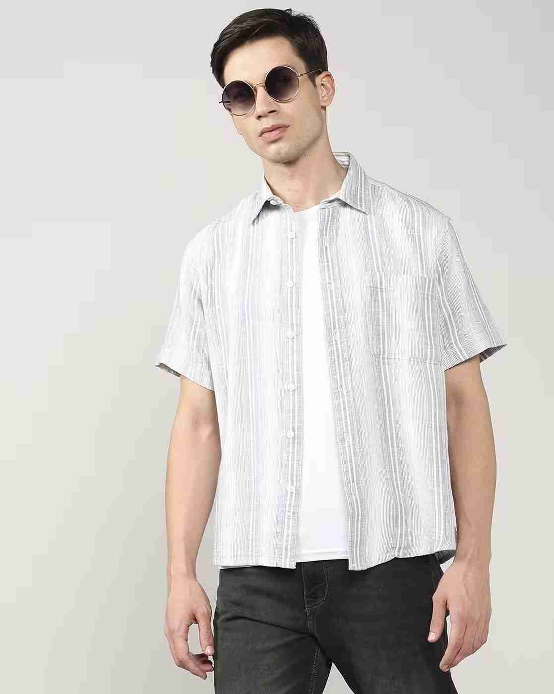 Lee Cooper | Men Striped Resort Regular Fit Shirt with Patch Pocket|0